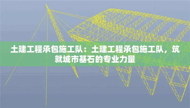 土建工程承包施工隊(duì)：土建工程承包施工隊(duì)，筑就城市基石的專業(yè)力量 行業(yè)新聞