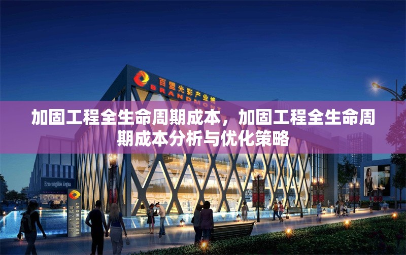 加固工程全生命周期成本，加固工程全生命周期成本分析與優(yōu)化策略