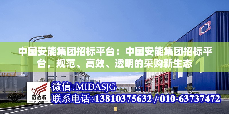 中國安能集團招標平臺：中國安能集團招標平臺，規(guī)范、高效、透明的采購新生態(tài)