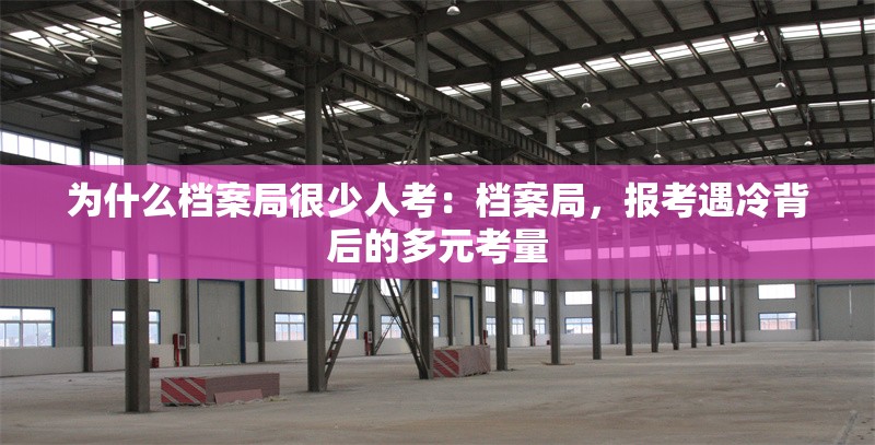 為什么檔案局很少人考：檔案局，報(bào)考遇冷背后的多元考量 行業(yè)新聞